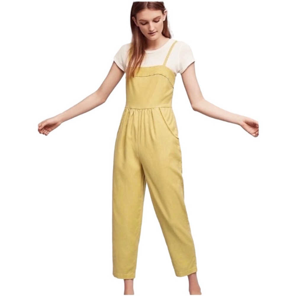 Anthropologie Mustard Yellow Jumpsuit
